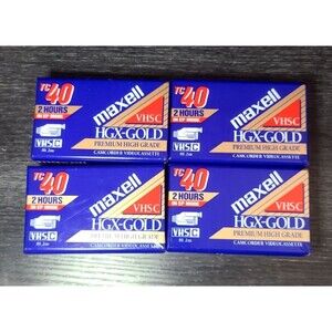 MAXELL  TC-40 VHS-C 4x Camcorder Blank Tapes USA HGX-GOLD - NEW FACTORY SEALED